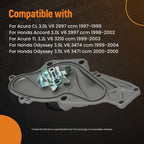 Coolant Water Pump for Honda Accord Odyssey Acura CL TL (1998–2008) 19200P8AA01 V6
