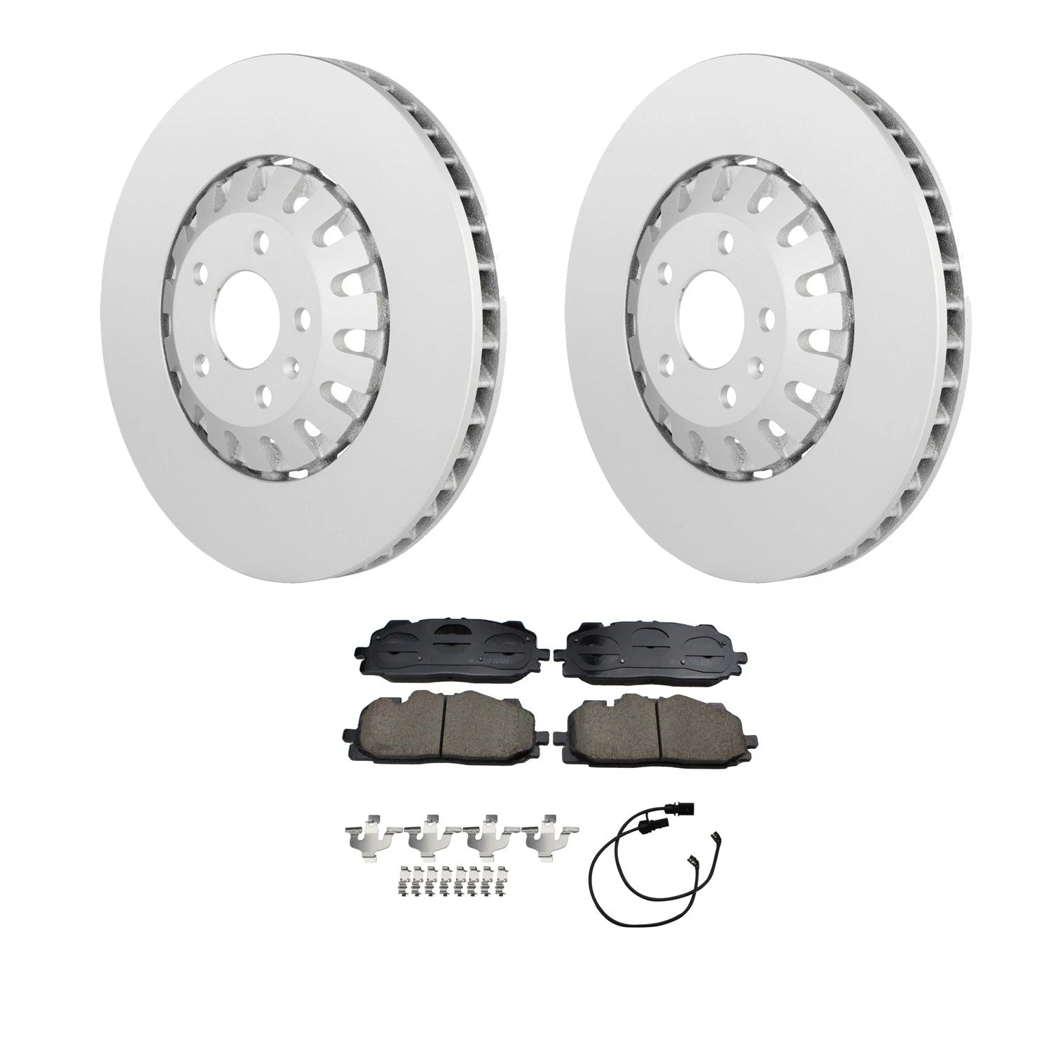Bosch QuietCast Front Rotor & Akebono EURO Ceramic Brake Pad Kit for Audi A6 Quattro, Q7 (2005–2020)