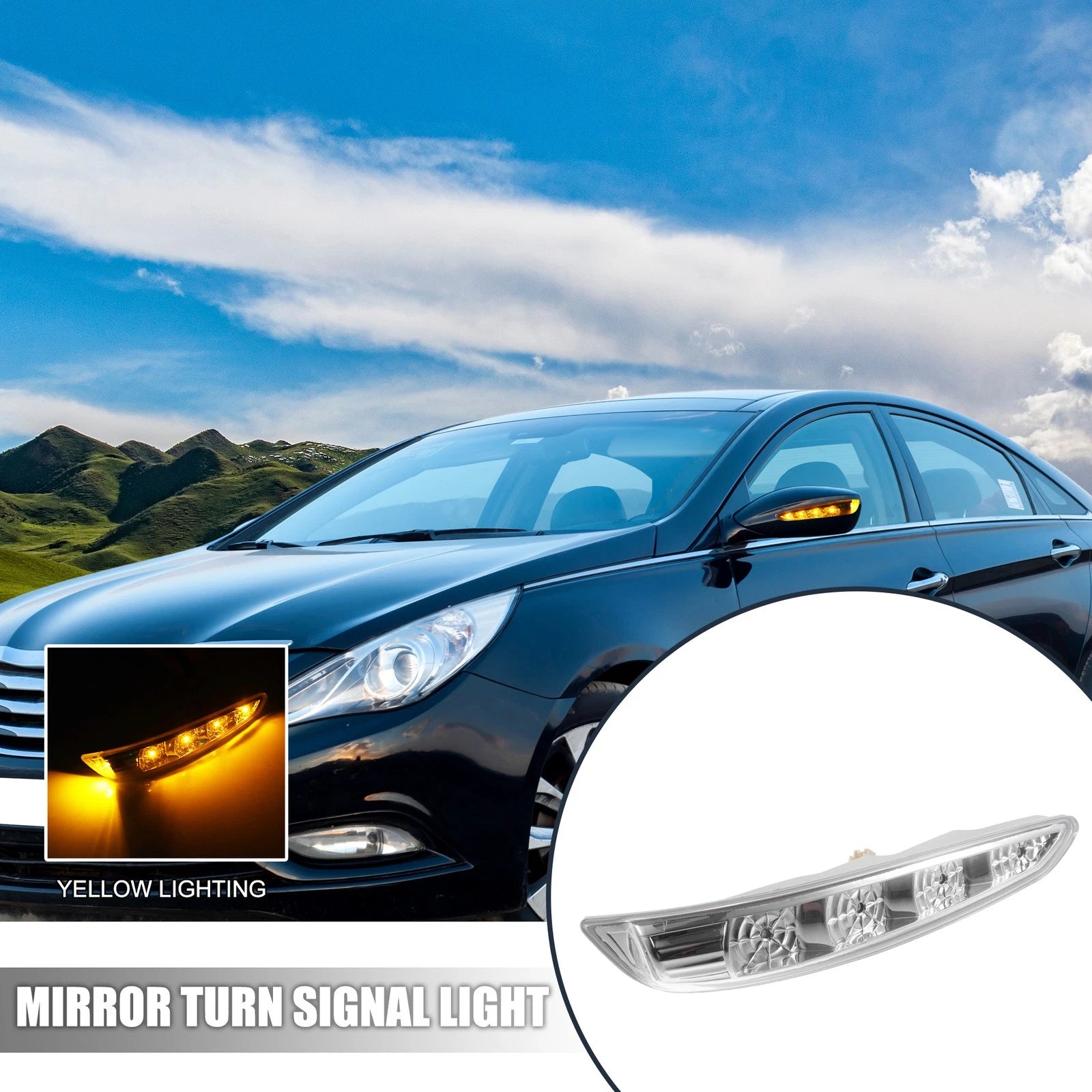 2X LED Front Side Mirror Turn Signal Light for Hyundai Sonata (2011–2014)