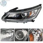 Set of 2 Black Halogen Headlights for Honda Accord (2013-2015)
