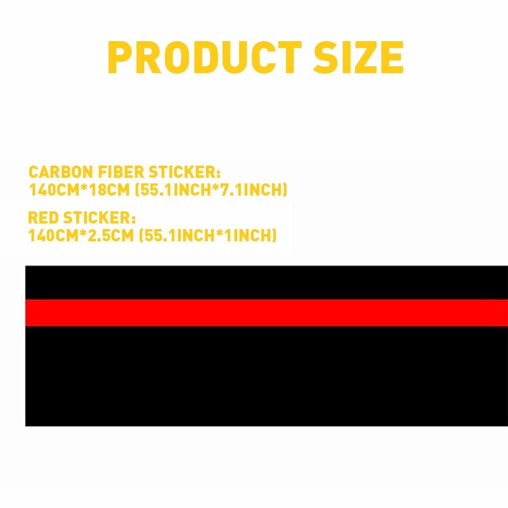 5D Carbon Fiber Hood Decal with Red Rally Stripes for BMW