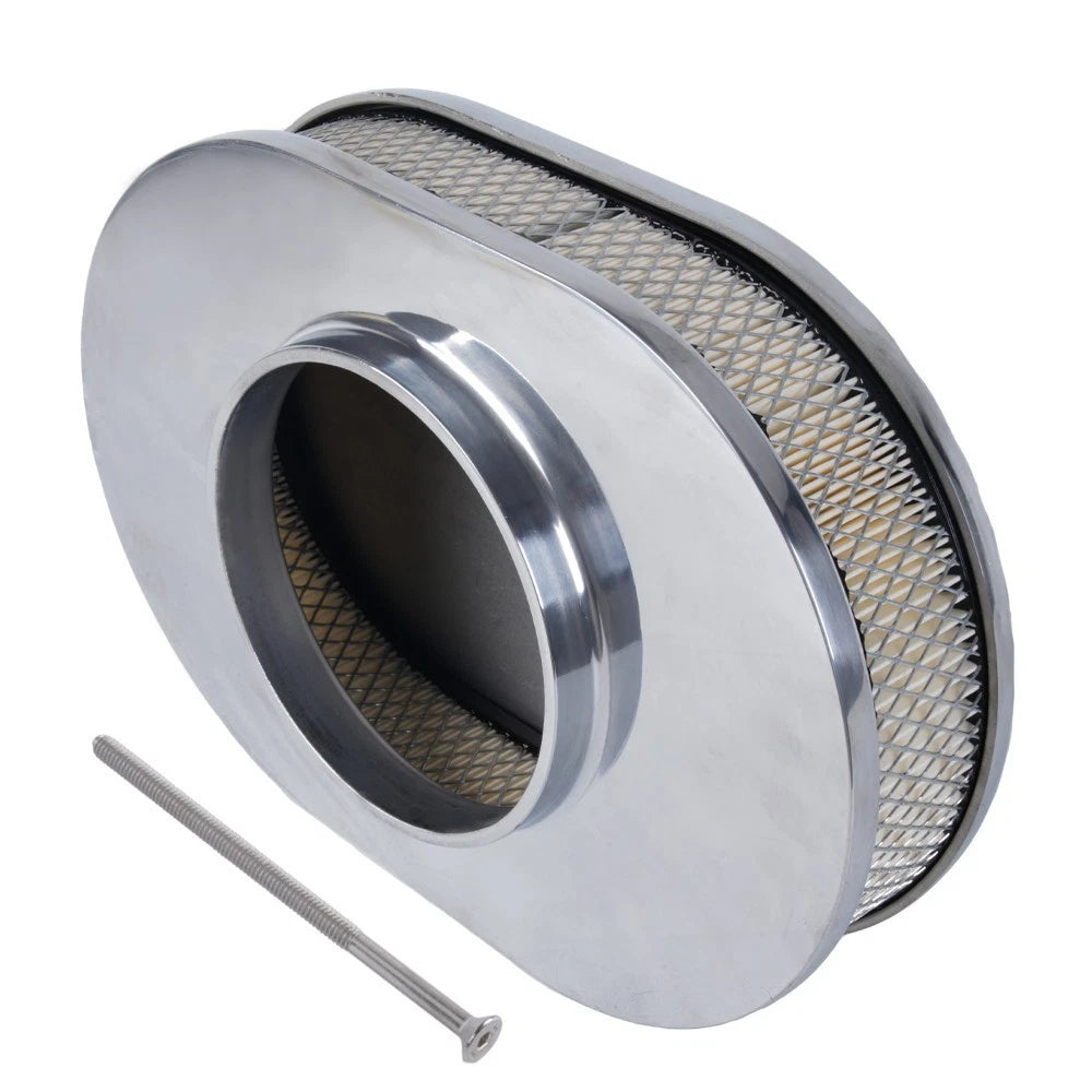 12" Half Finned Air Cleaner for 4-Barrel Carburetor with Washable Filter