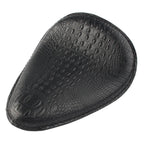 Black Alligator Leather Solo Driver Seat for Harley Bobber Chopper