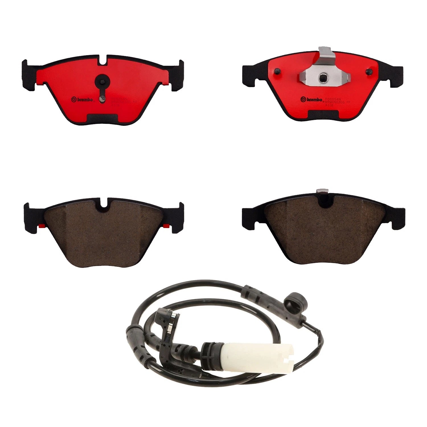 Set of 4 Front Ceramic Brake Pads & Wear Sensors for BMW E60 E61 E63 E65 E66