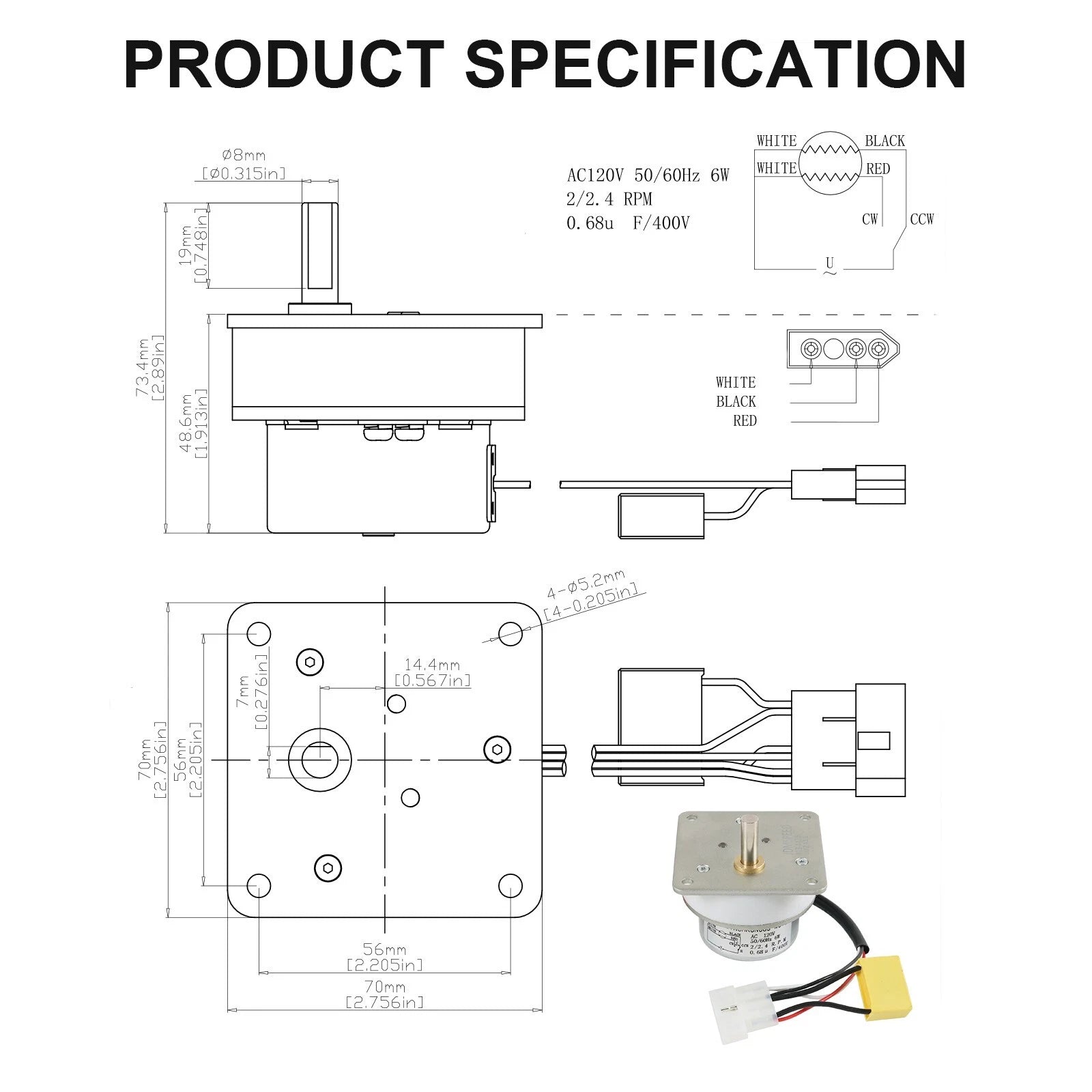 Auger Feed Motor for Quadrafire & Heatilator Pellet Stove