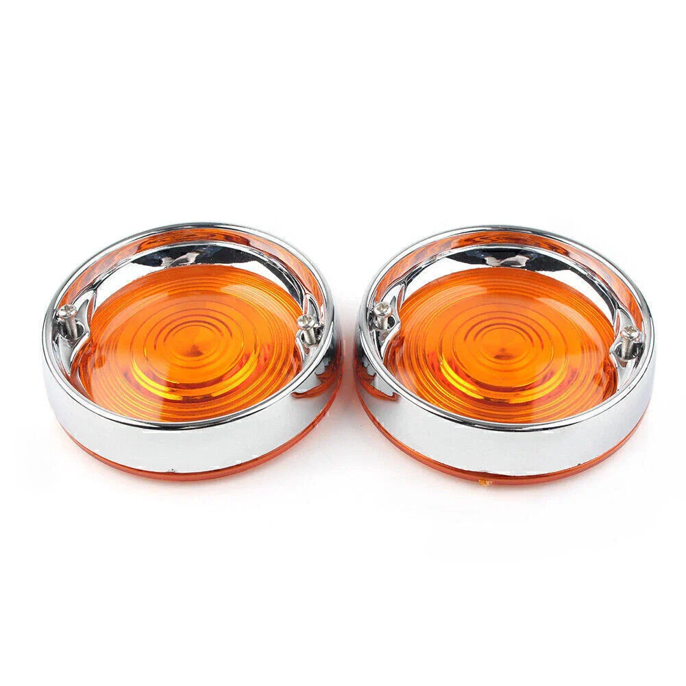 Turn Signal Bezels Yellow Lens Covers for Harley Touring Road King (2009-2023)