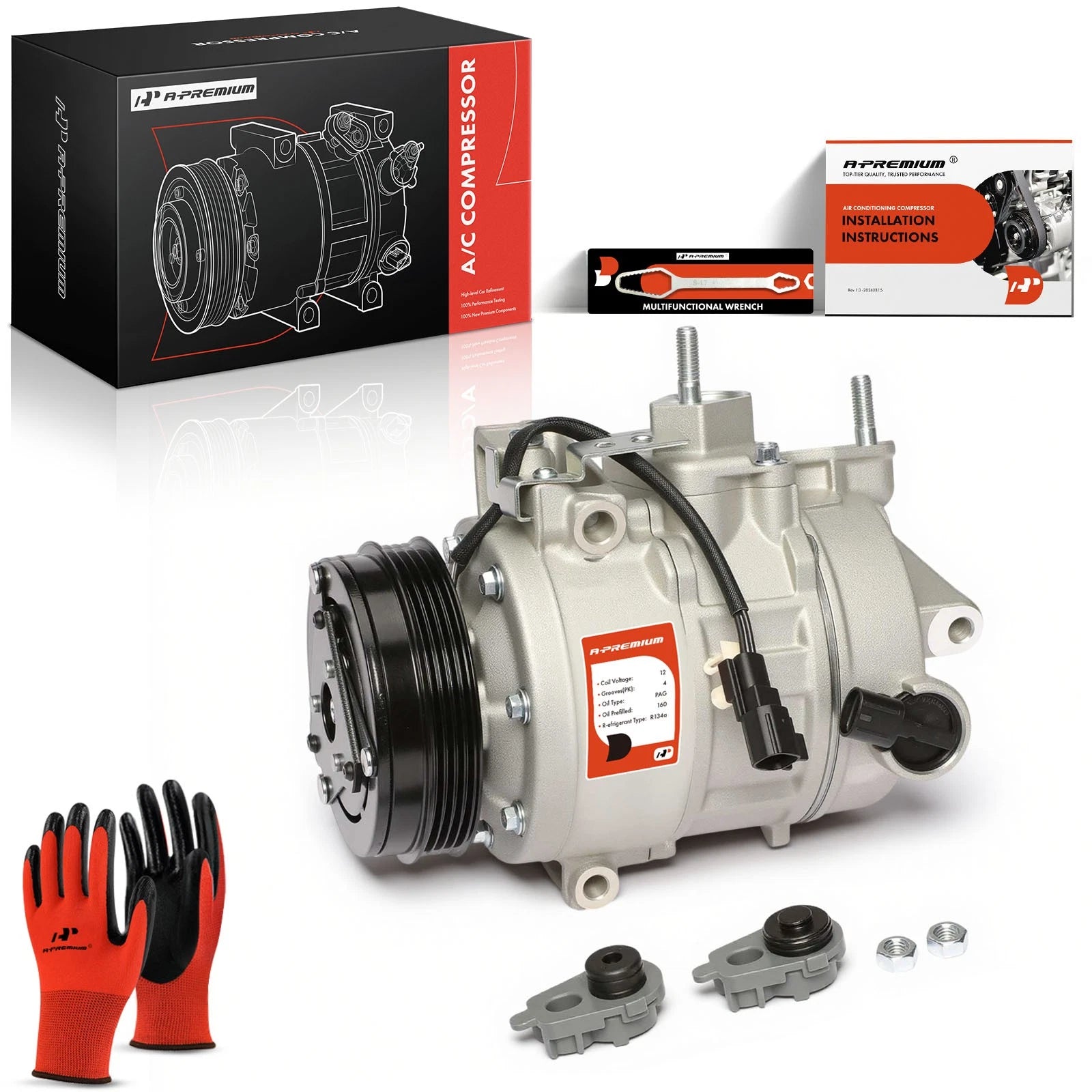 A/C Compressor with Clutch for Ford Explorer Taurus Lincoln MKT (2012–2019)