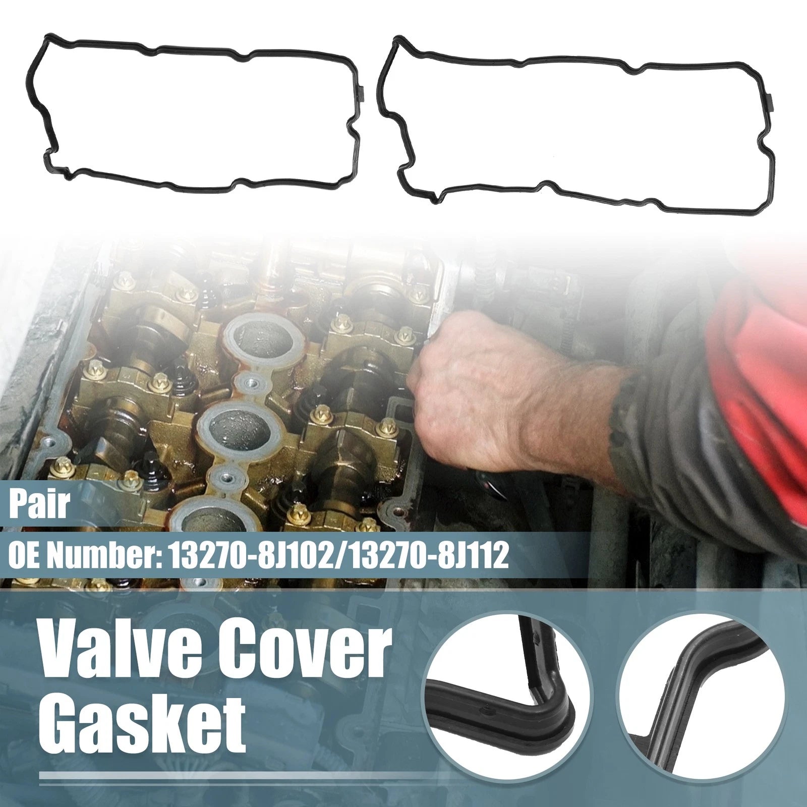 2X Valve Cover Gasket for Infiniti FX35 (2003–2008) NO.13270-8J102/13270-8J112