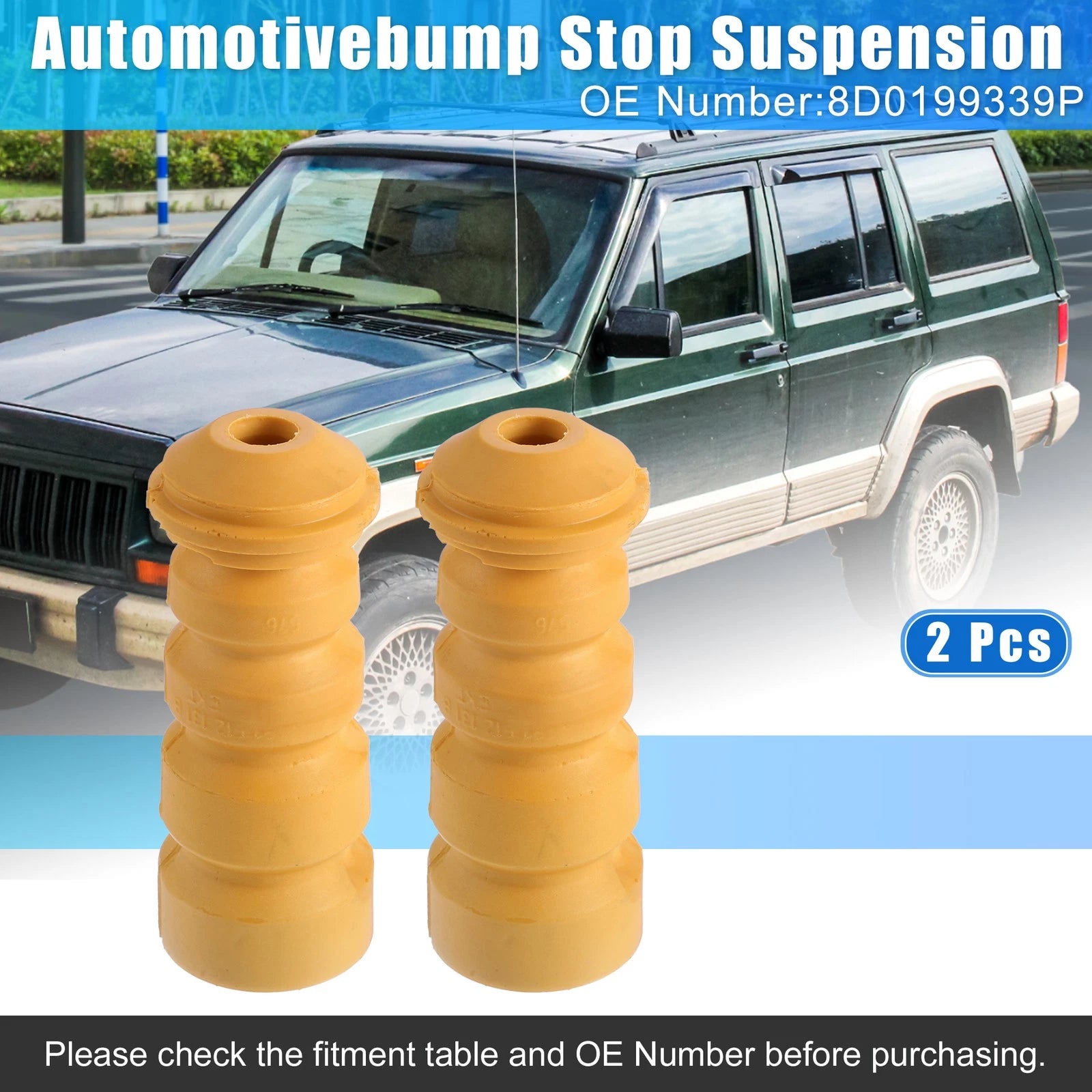 2X Rear Suspension Bump Stop for Volkswagen (1915-1979) Rubber Orange