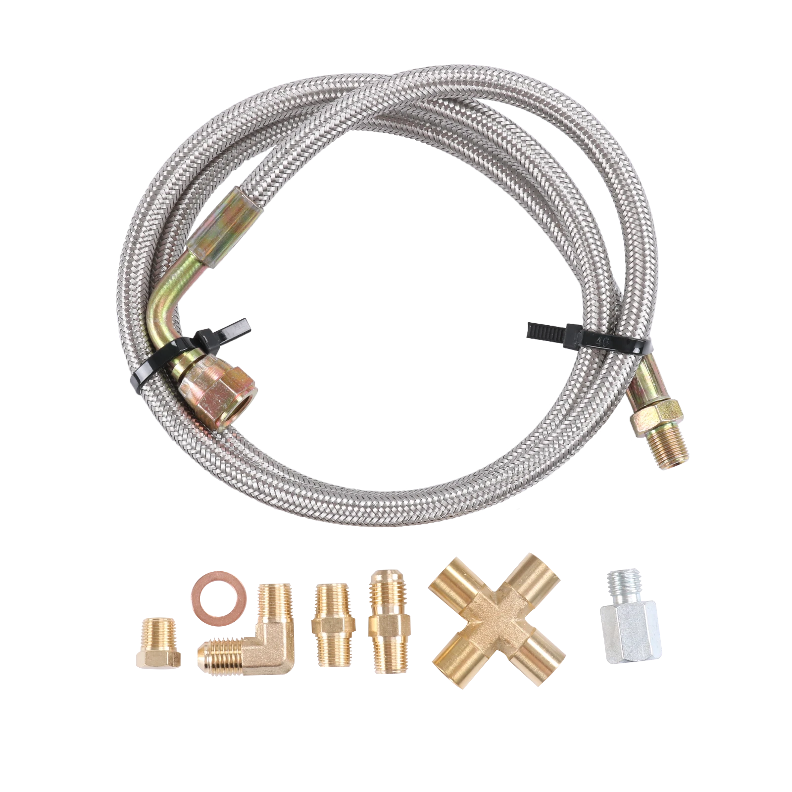 Turbo Oil Feed Line Kit for T3 T4 T04E GT35 GT45 (1/8 NPT)