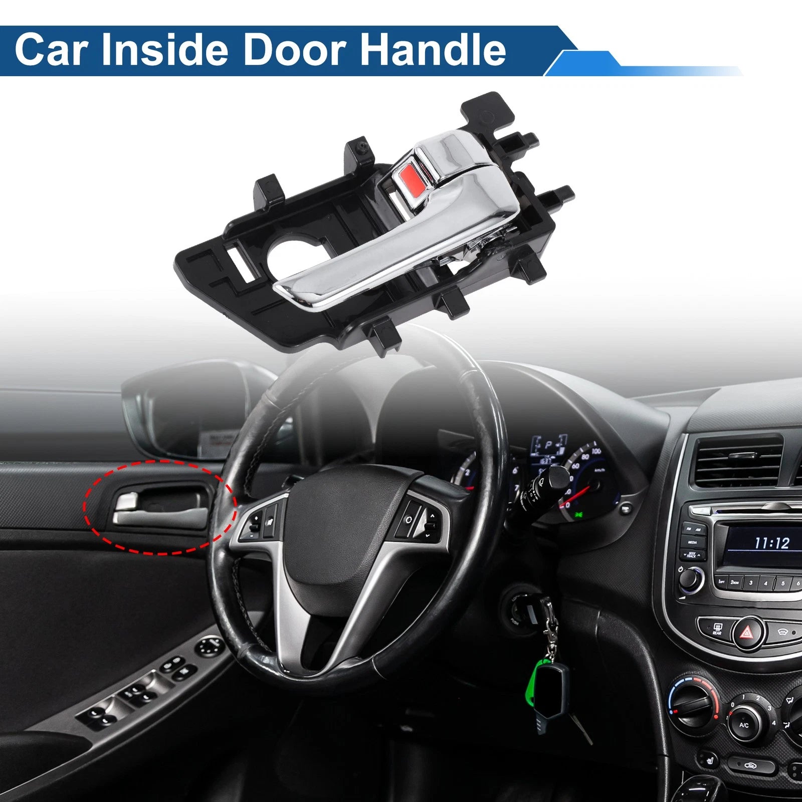Front Driver Side Interior Door Handle for Kia Forte (2009–2012) No. 826201X000