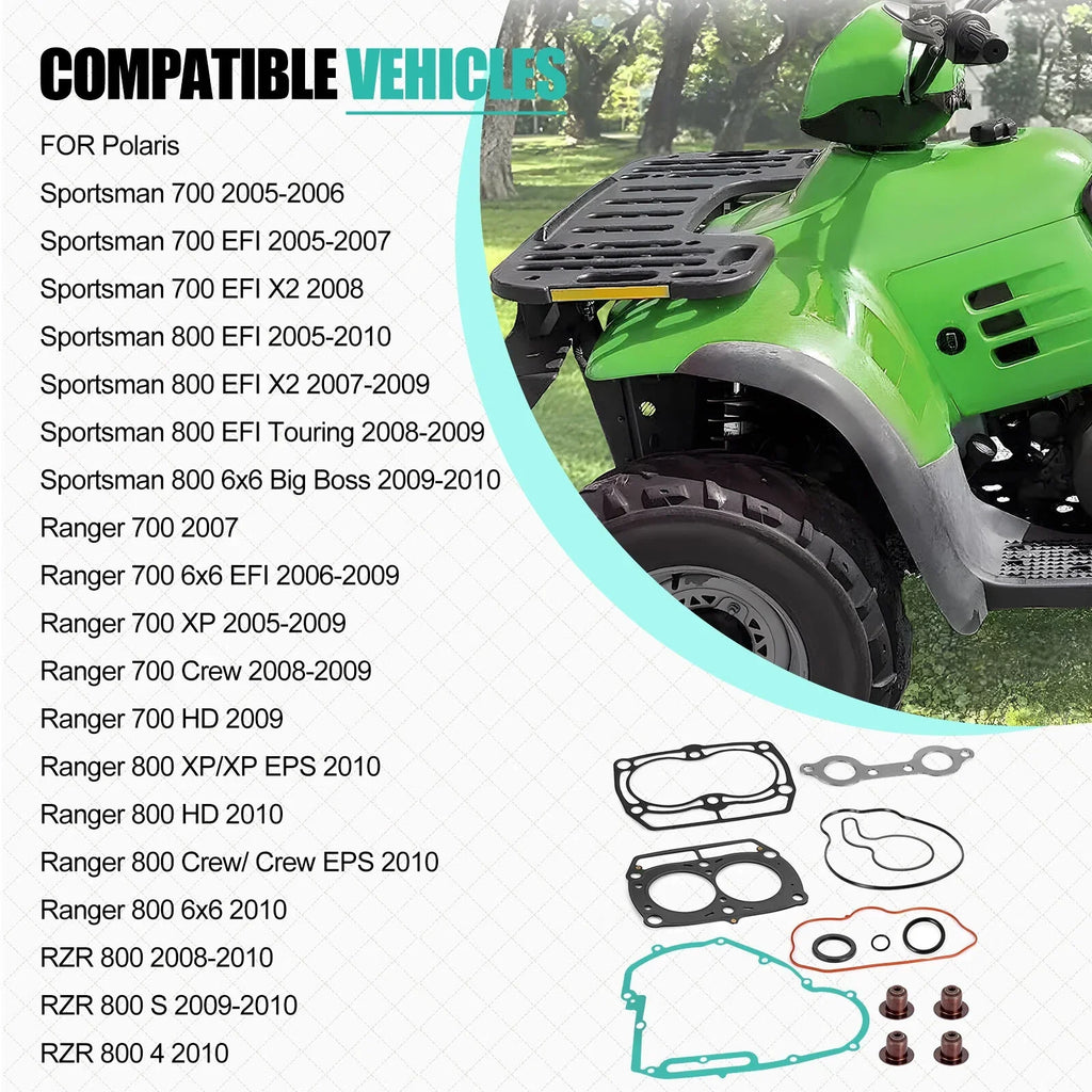 Engine Top End Gasket Kit for Polaris Ranger 700 800 XP/Crew (2005–2010)