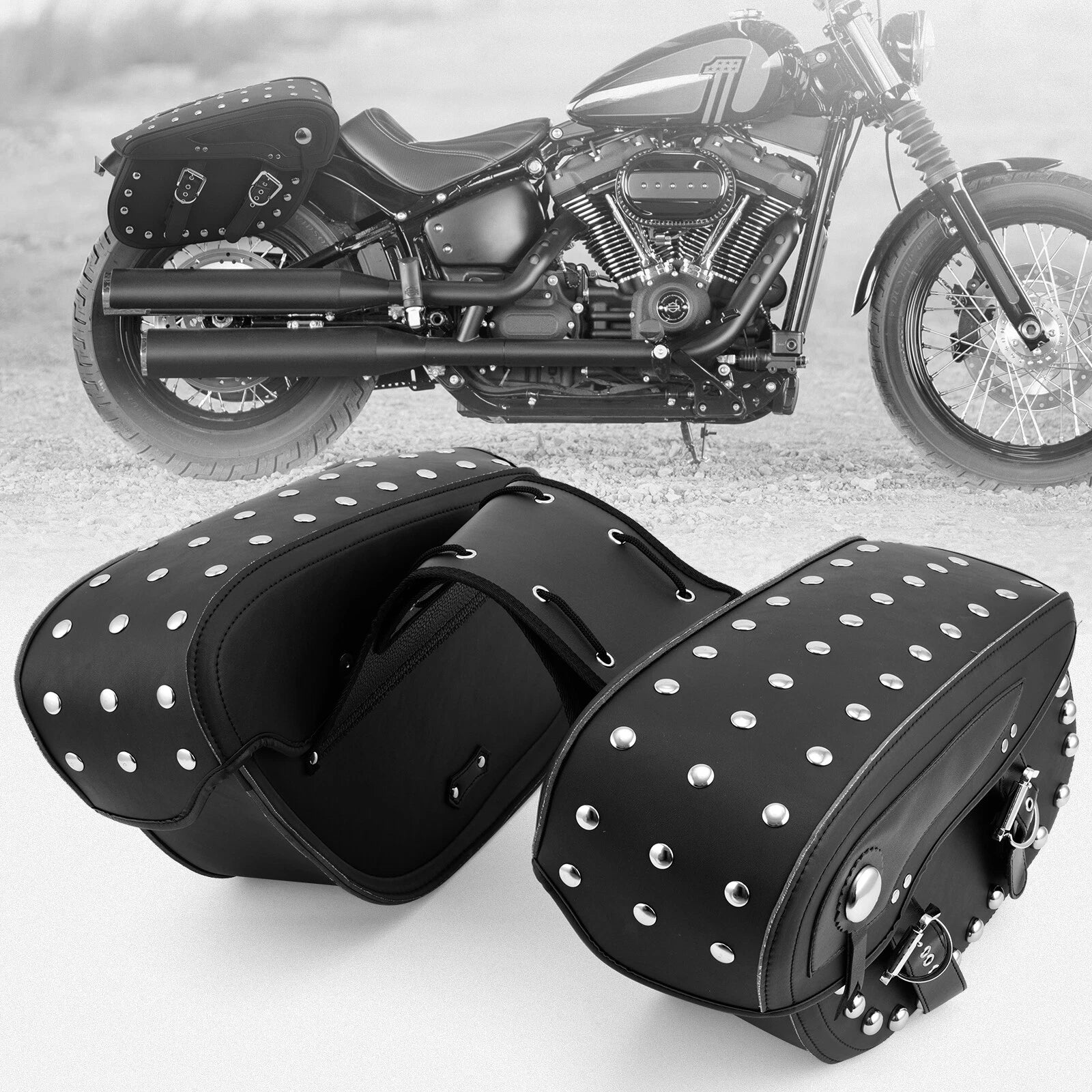Pair of Side Saddle Bags for Yamaha V-Star XVS 950 1100 1300 (2009–2017)