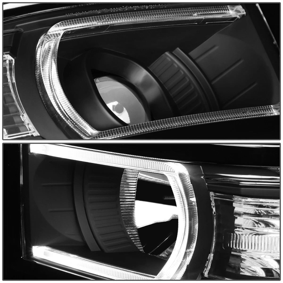 LED Black Clear Side Projector Headlights for Silverado 1500 (2014–2015)