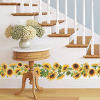 Wall Sticker Sunflower Edge Line for Home Decor (5.5x44.8 Inch)