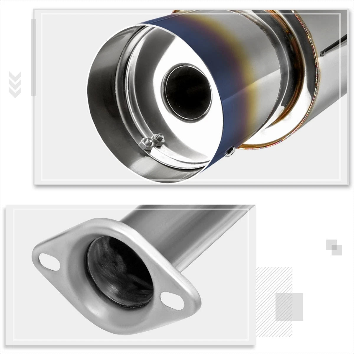 4.5" Burnt Tip Muffler for Honda Del Sol Si EG1 (1993–1997) Stainless Catback Exhaust