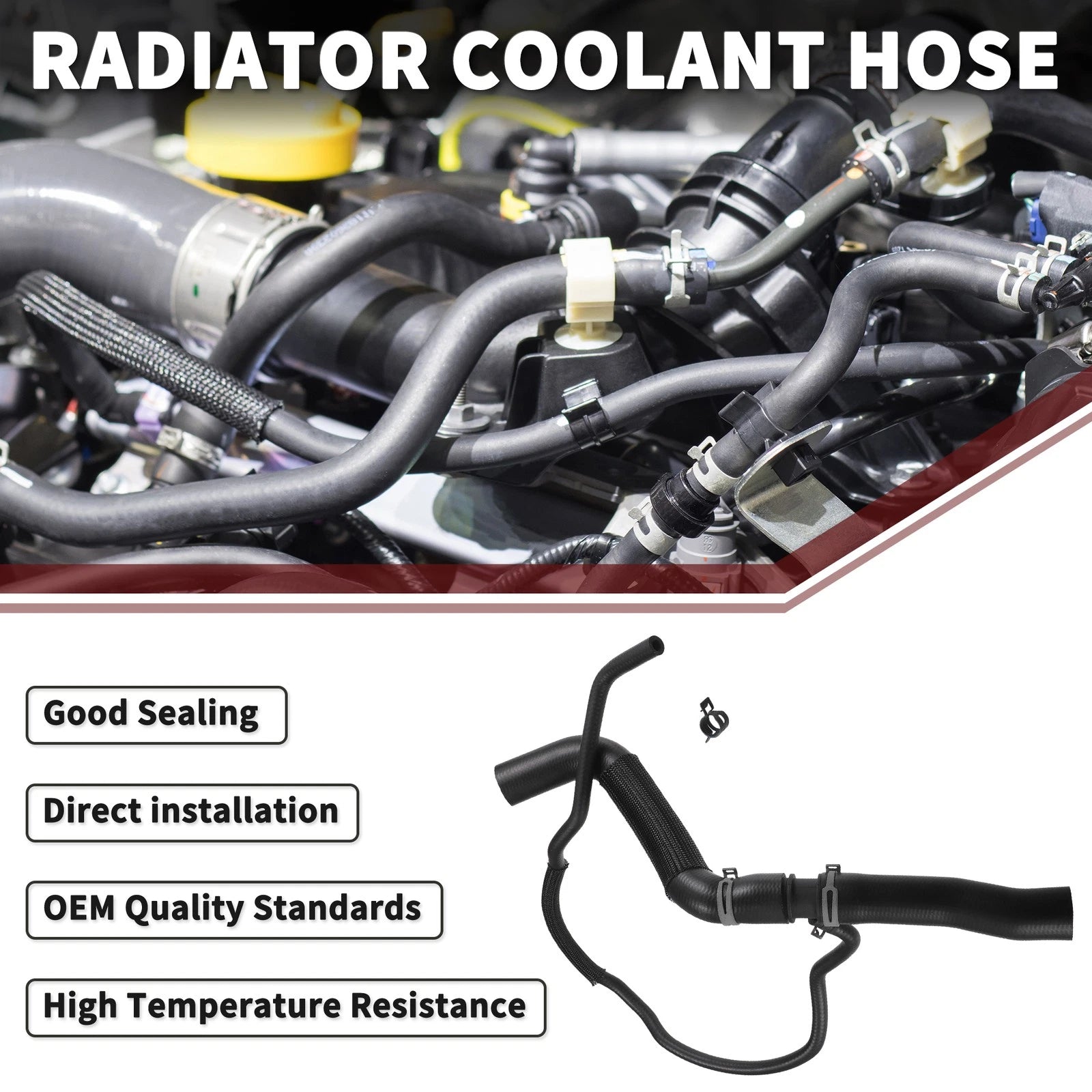 Radiator Coolant Hose for Ford Edge 2.0L (2012–2015) No.DT4Z8260A | Black