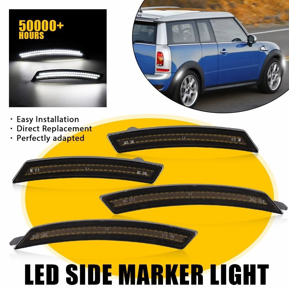 4X LED Side Marker Lights for Mini Cooper R55 R56 R57 R58 R59 (2007–2015)