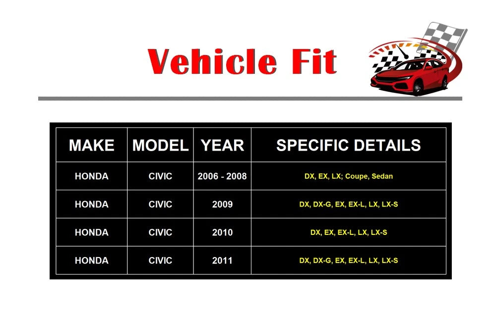 Front Slotted Rotors and Brake Pads for Honda Civic (2006-2011)