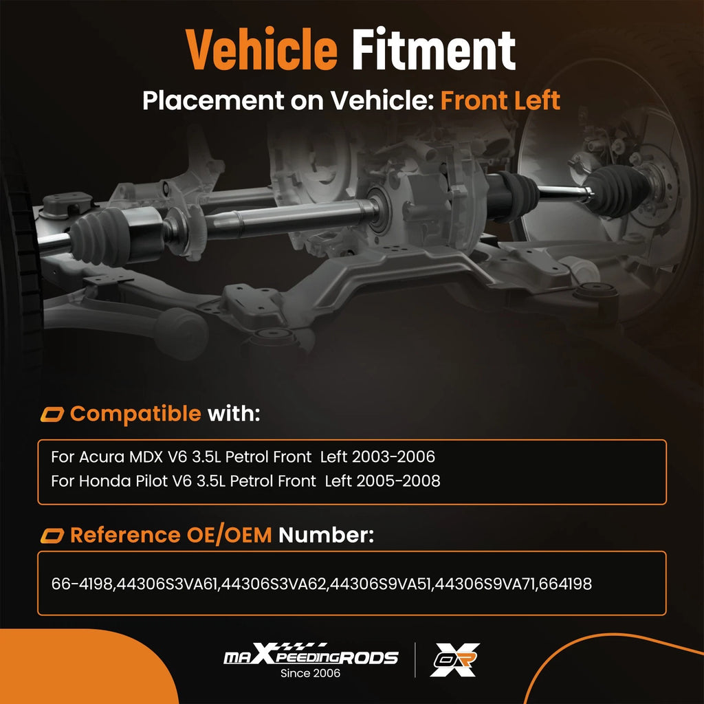 Front Left CV Axle Assembly for Honda Pilot FWD/AWD (2003–2008)