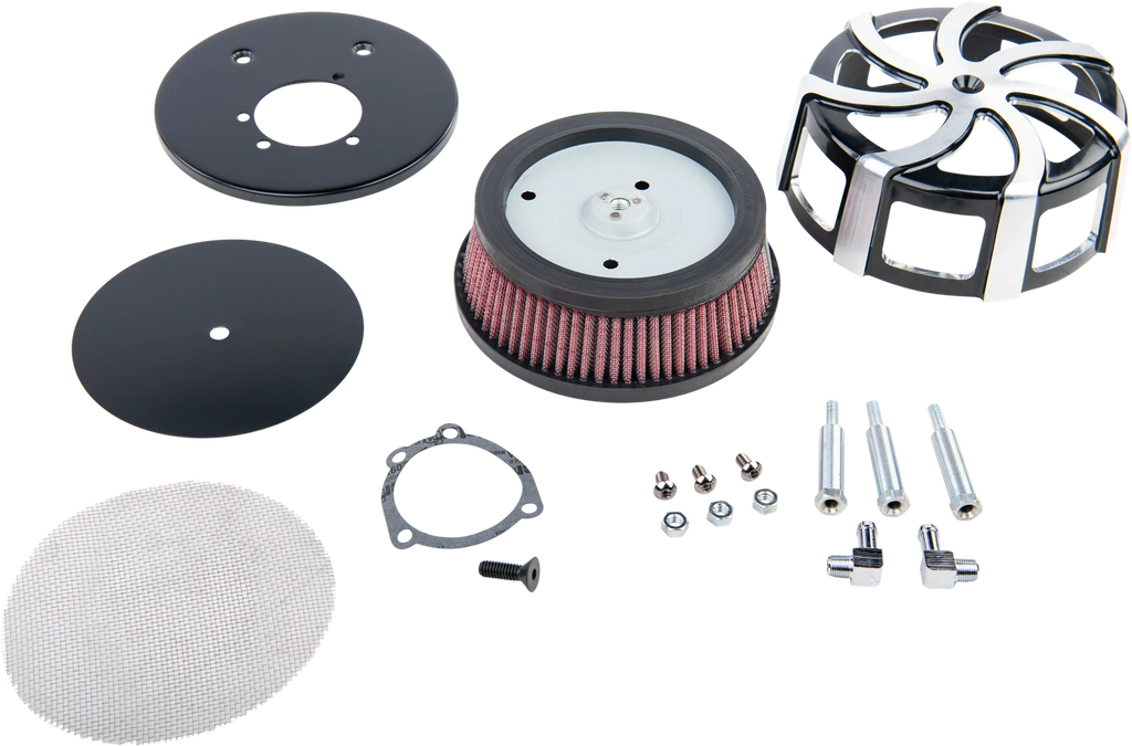 Kruel Air Cleaner Kit Black Contrast Cut for V-Twin (2010–2023)