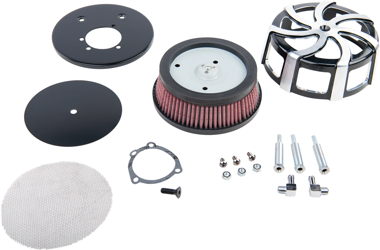 Kruel Air Cleaner Kit Black Contrast Cut for V-Twin (2010–2023)