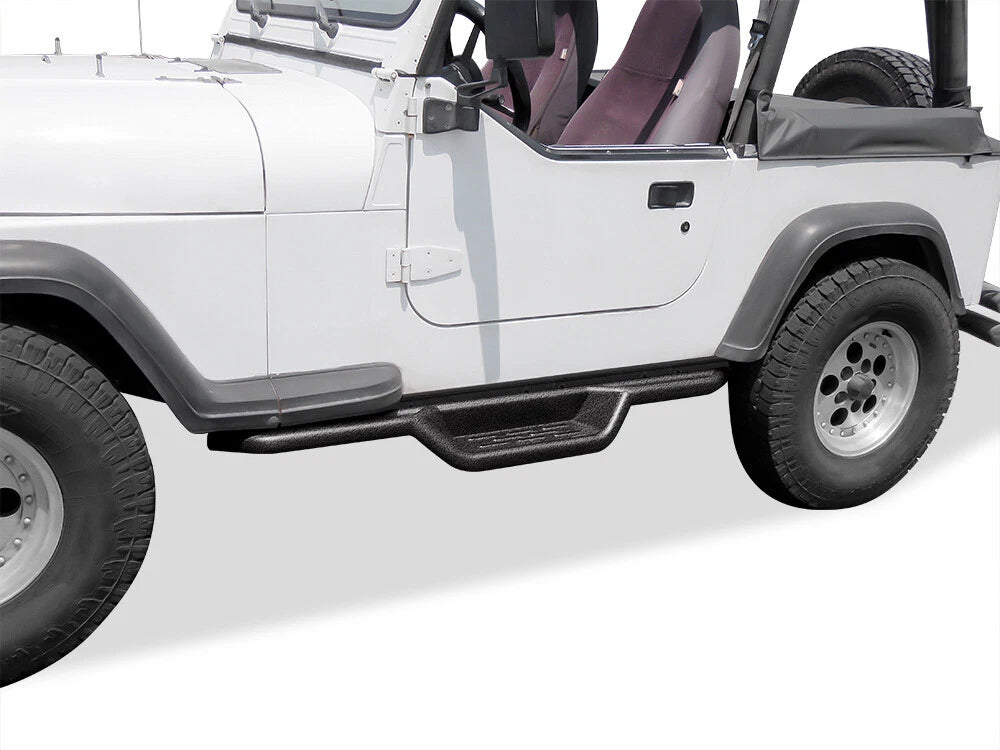 Set of 2 Black Side Step Nerf Bars for Jeep Wrangler (1987-2006)