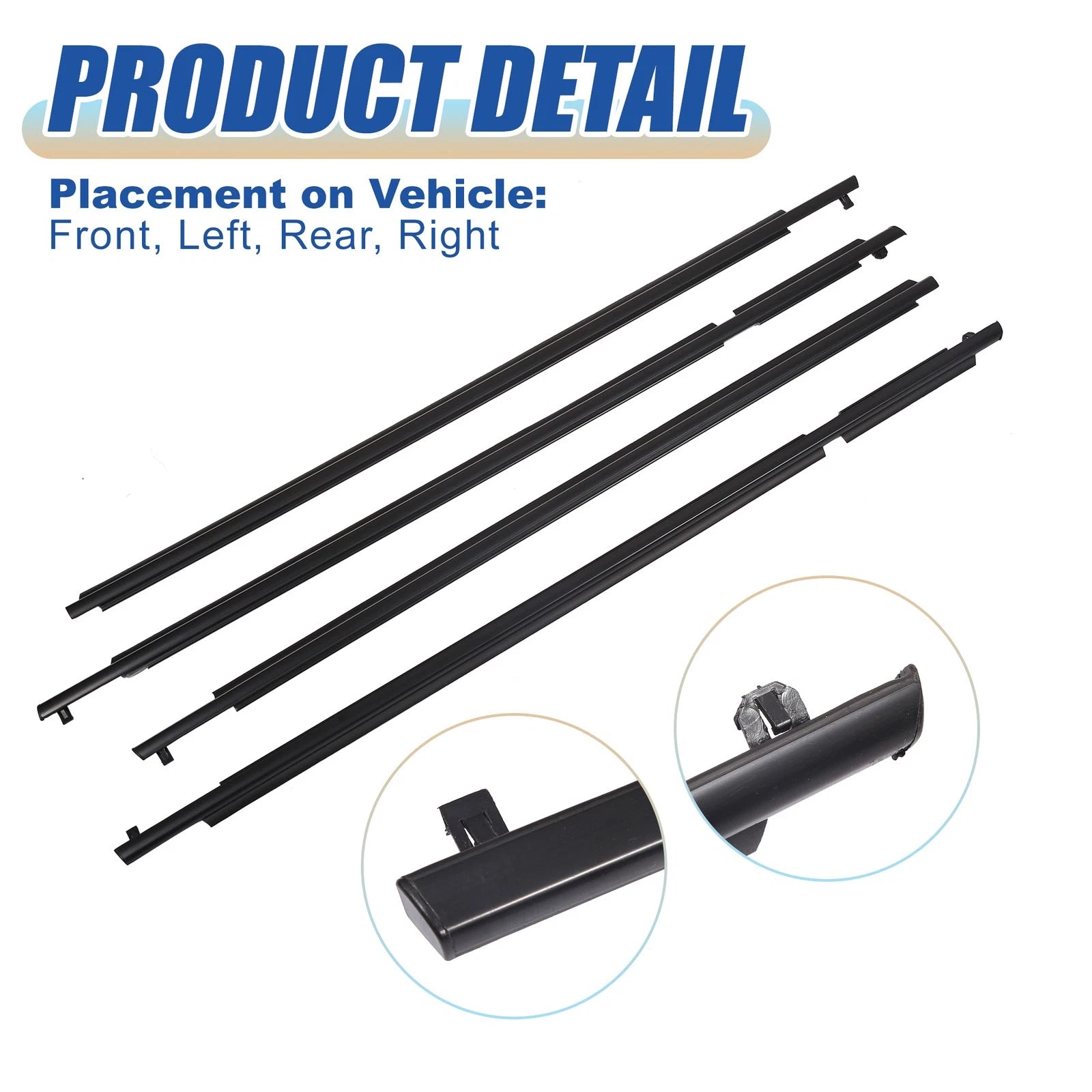Set of 4 Window Seal Weatherstrip Trim for Toyota RAV4 (2009–2012)