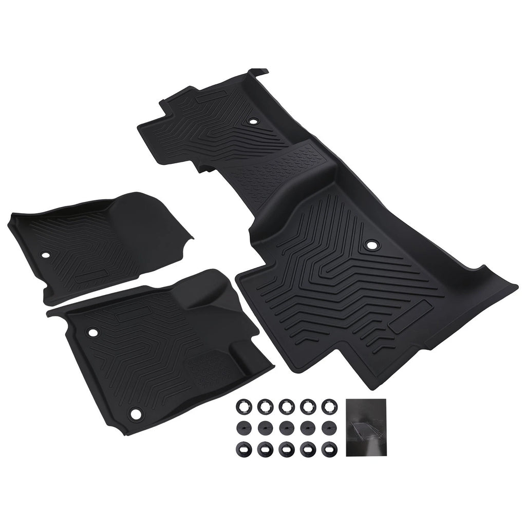 All Weather Floor Mats Set of 2 for Toyota Tundra (2014–2021) TPE Black