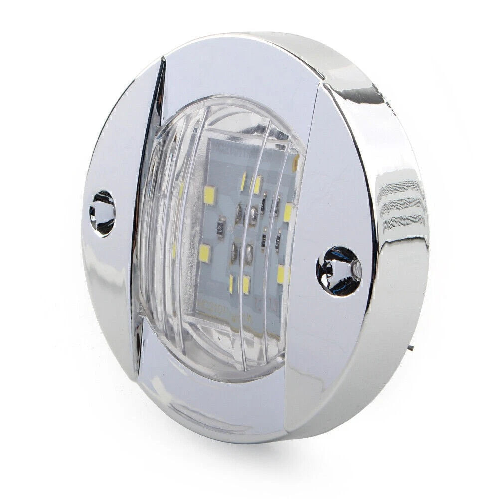 24V LED Side Marker Lights for Truck Trailer RV Boat (Round)