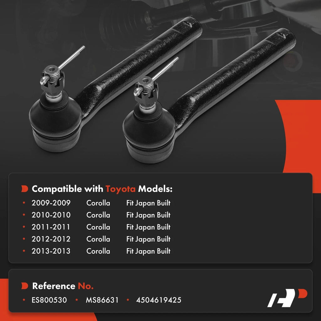 2 Tie Rod End Ball Joint Front Outer for Toyota Corolla (2014-2022)