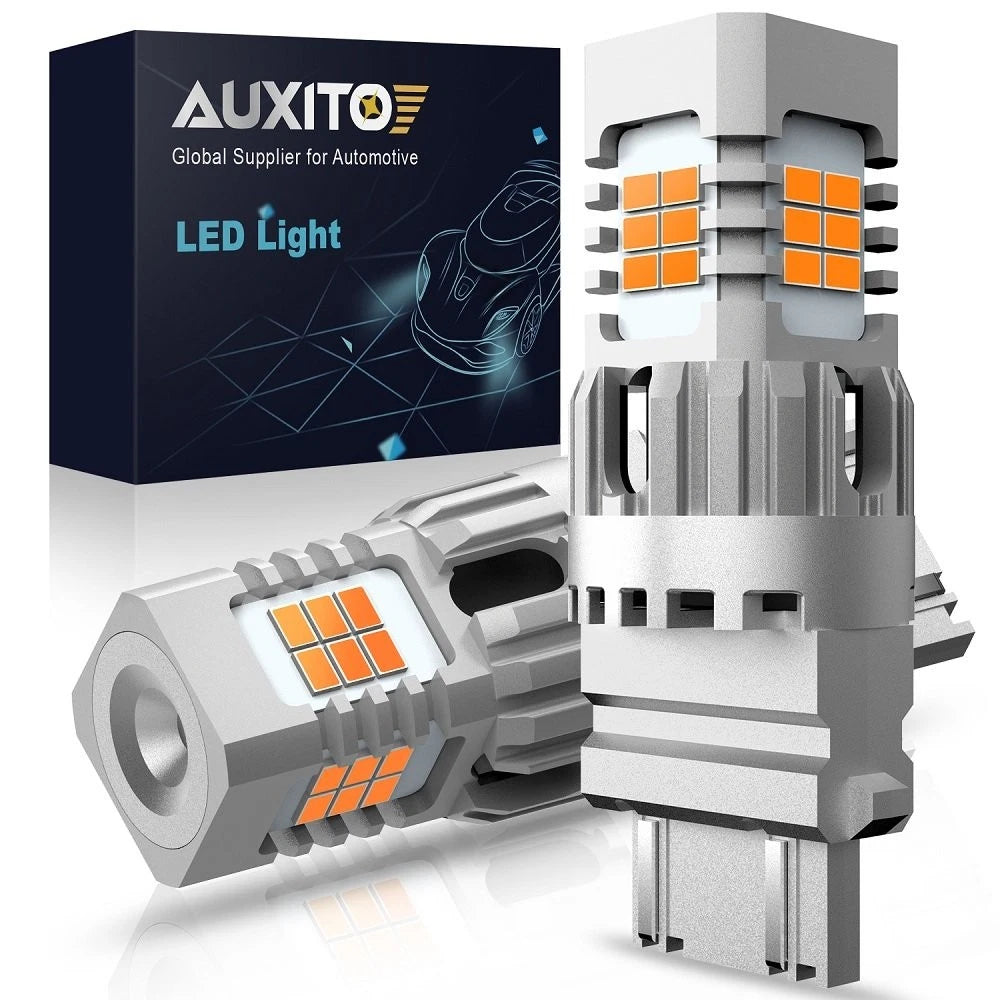 2X AUXITO 3157 4157 LED Amber Turn Signal Parking DRL Light Bulbs for