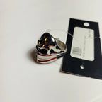Skull Ring for Harley-Davidson (SK2298) Silver Red Blue