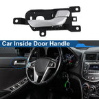Interior Door Handle for Hyundai Santa Fe (2013-2018) Black Silver Tone