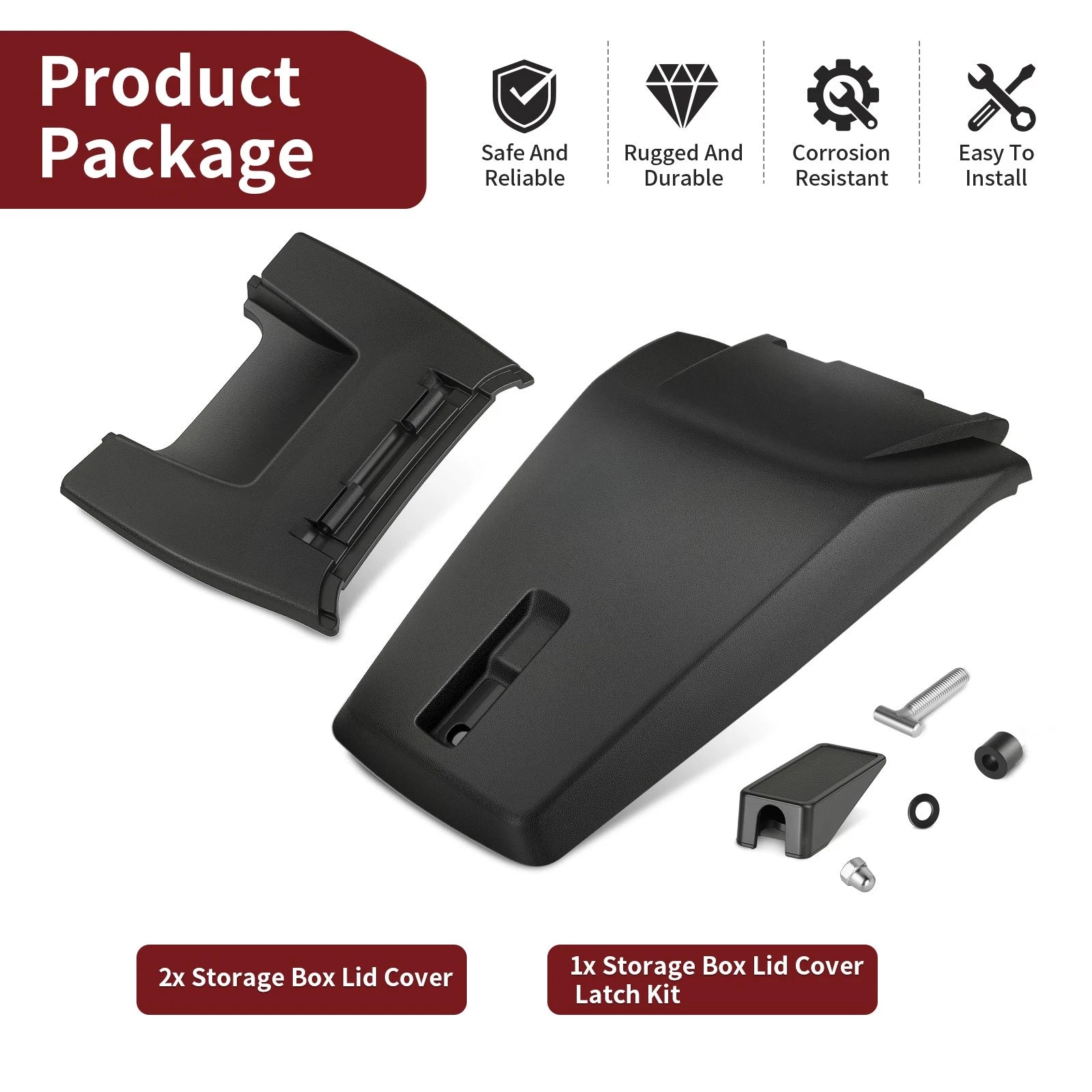 Storage Box Lid Cover Set Latch for Arctic Cat TRV 400 1000 (2005-2023)