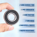 2pcs 6203-2RS Deep Groove Ball Bearings for Auto (17x40x12mm)
