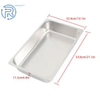 Set of 2 Full Size Hotel Pans for Commercial Use (4" Deep)