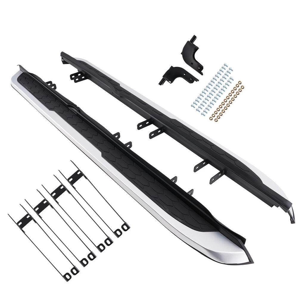 Set of 2 Running Board Side Step Bars for Honda CR-V (2017–2022) Black Silver