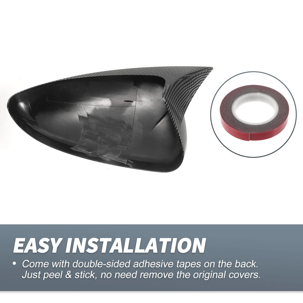 Pair Rearview Mirror Cover Overlay Black Carbon Fiber for Chevrolet Cruze (2011–2019)