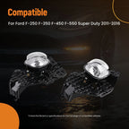 Clear Front Fog Lamps for Ford F-250 F-350 Super Duty (2011–2016) Halogen Pair