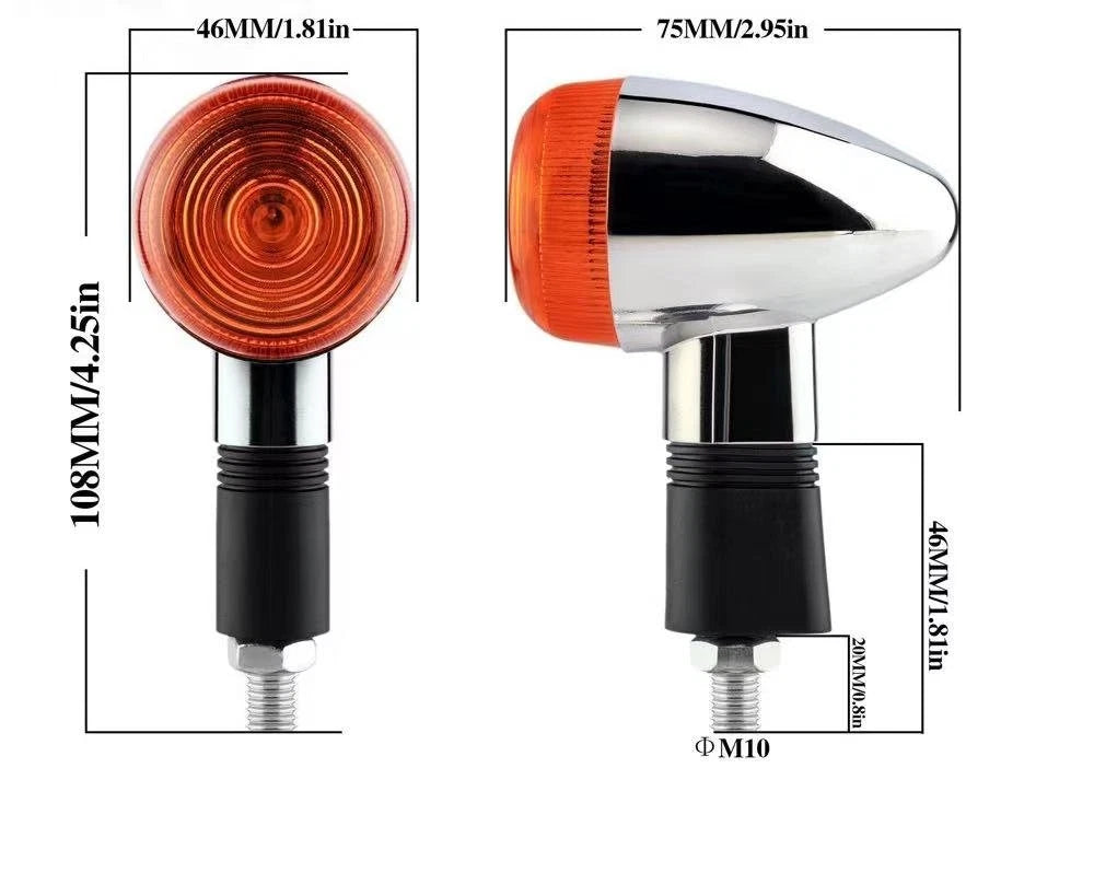 Set of 4 LED Turn Signal Indicator Lights for Honda Suzuki Yamaha Motorcycles