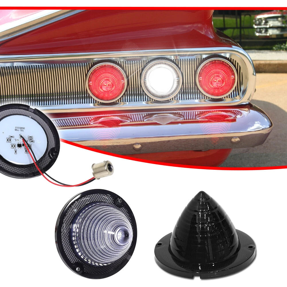2PC Smoke White LED Backup Light for Chevrolet Impala Bel Air Biscayne (1960–1961)