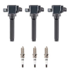 Set of 3 Ignition Coils + 3 Spark Plugs for Mitsubishi Mirage L3 (2014-2015)