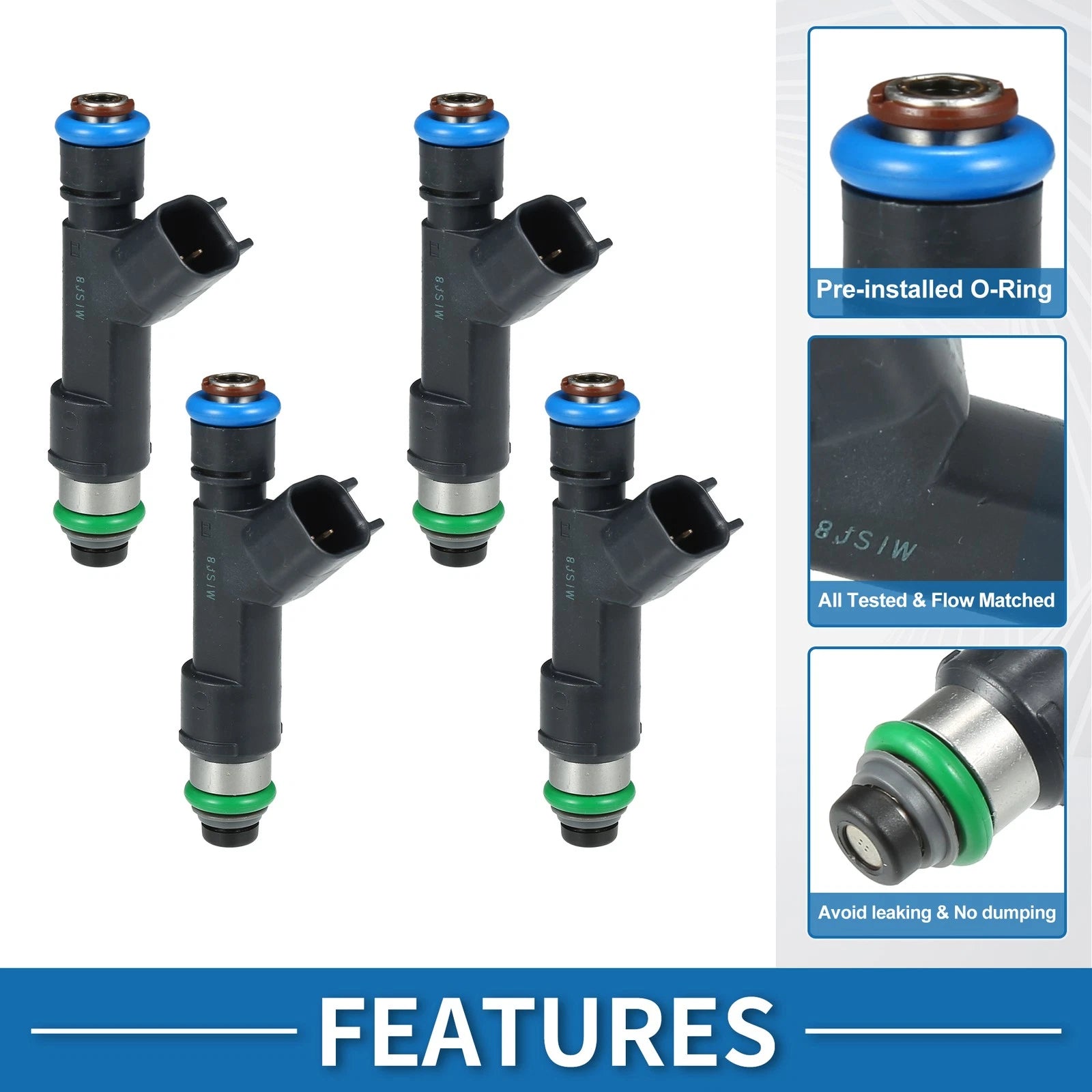 Set of 4 Fuel Injectors No. 12602480 for Chevrolet Malibu 2008–2010 2.4L