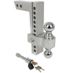 Adjustable Aluminum Trailer Hitch Dual Ball Mount for 2" Receiver (2010–2023)