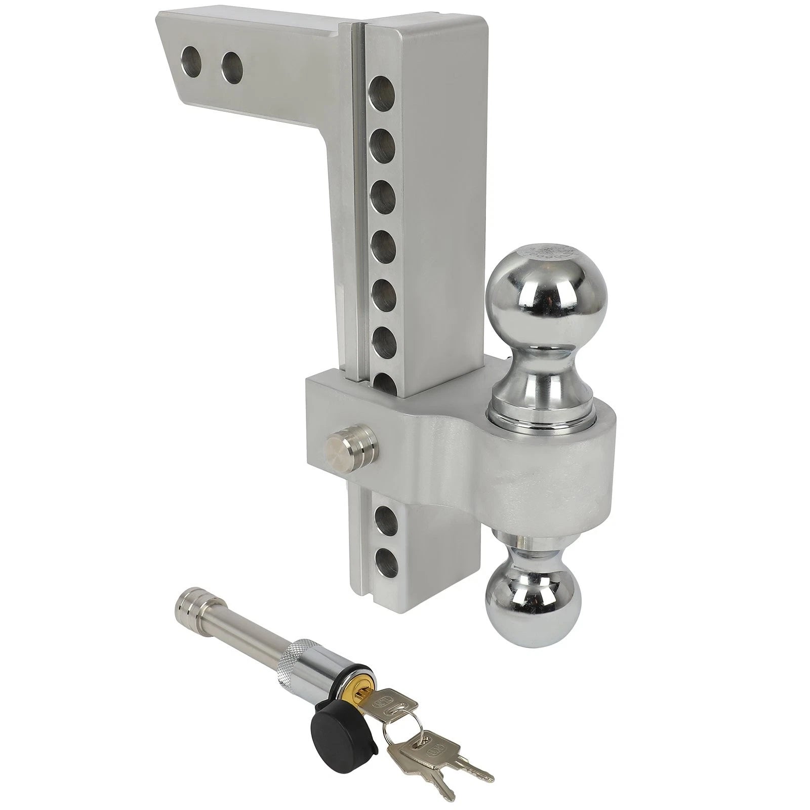 Adjustable Aluminum Trailer Hitch Dual Ball Mount for 2" Receiver (2010–2023)