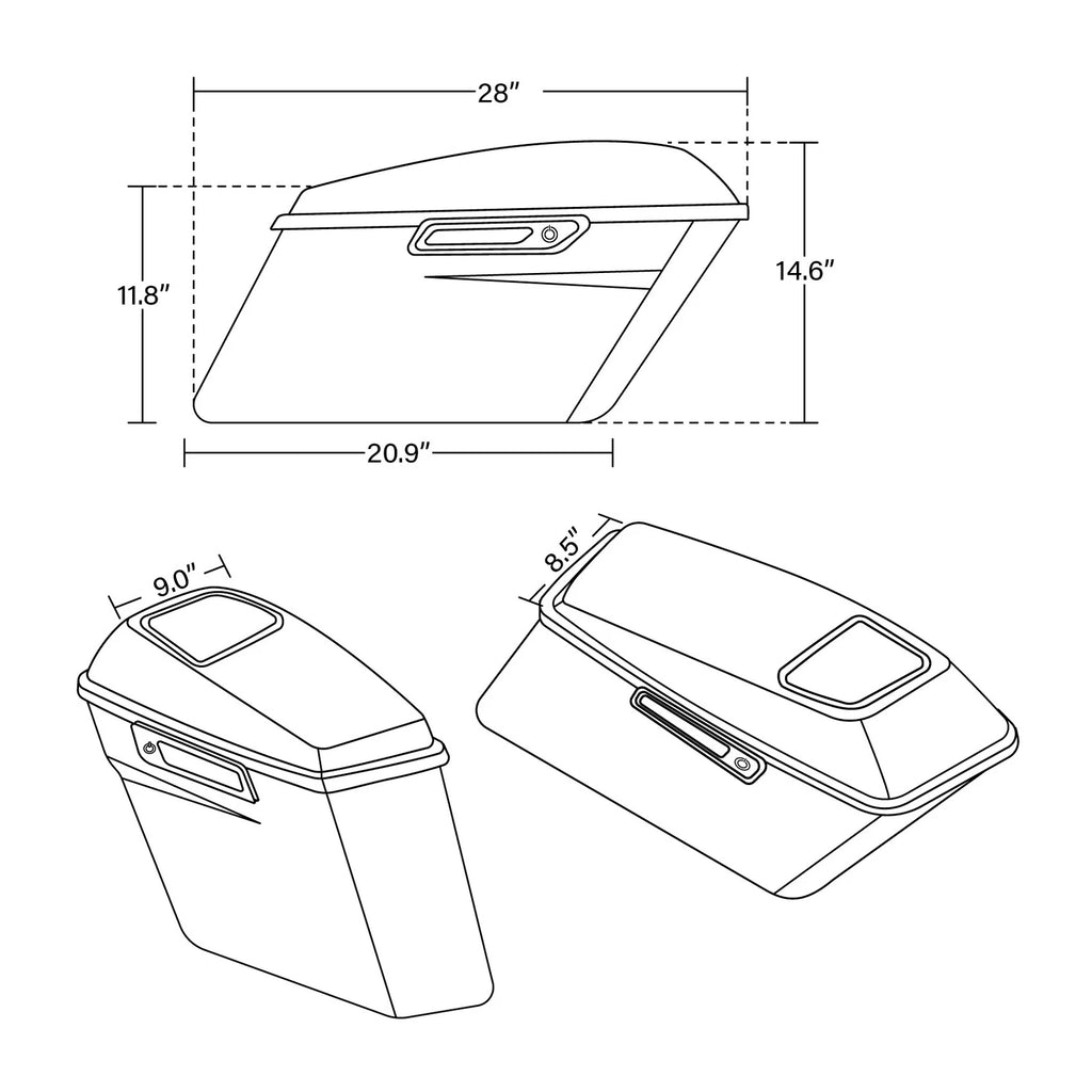 Hard Saddlebags 6x9" Speaker Lid for Harley Touring (2014–2023)