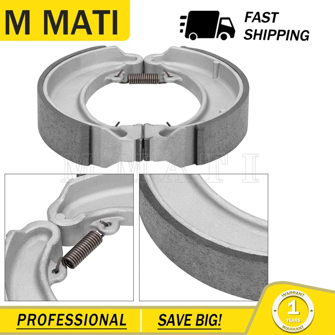 Rear Brake Shoes w/Spring for Honda ATC250SX, ATC250ES (1985–1987)