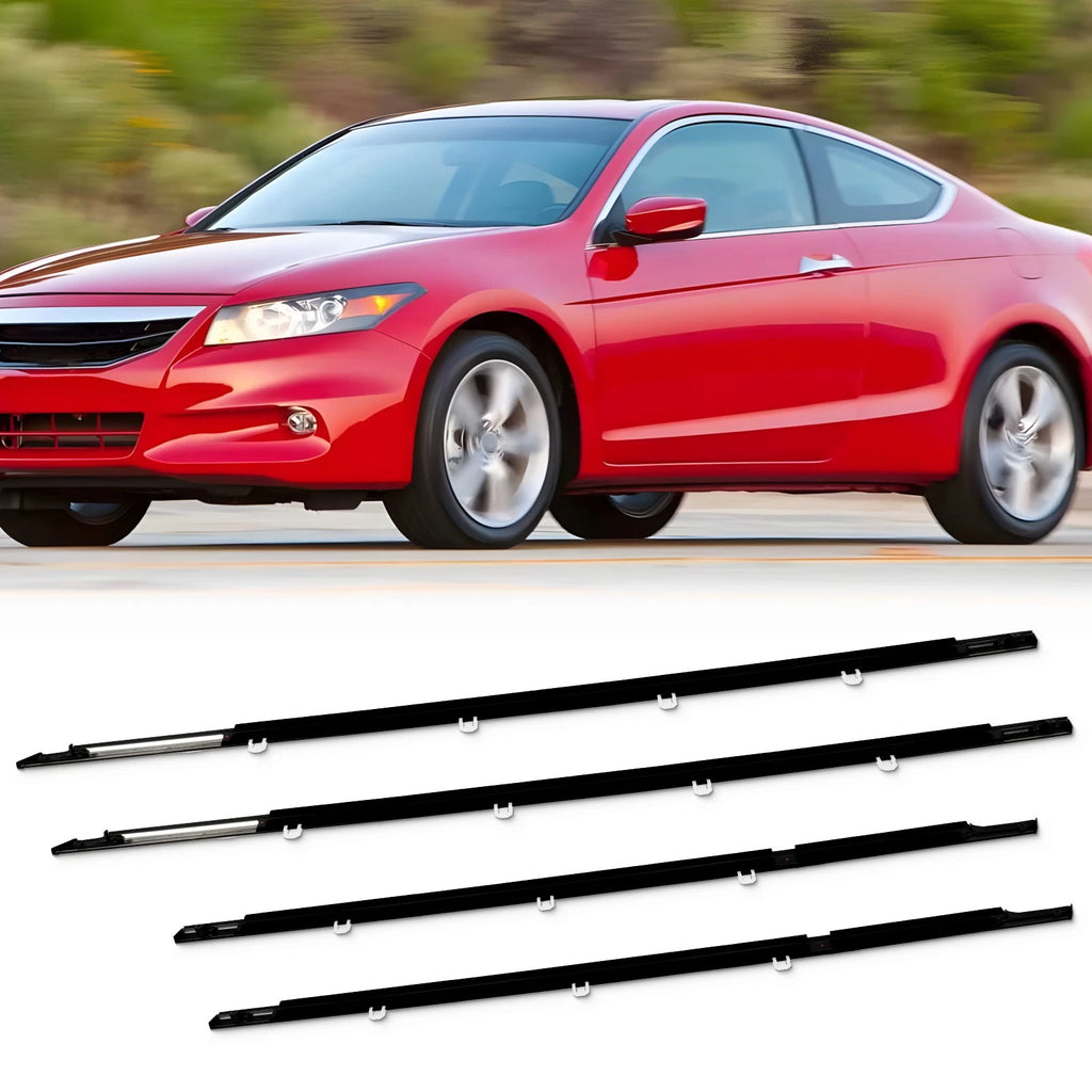 Set of 4 Weatherstrip Window Moulding Trim Seals for Honda Accord (2008–2012)