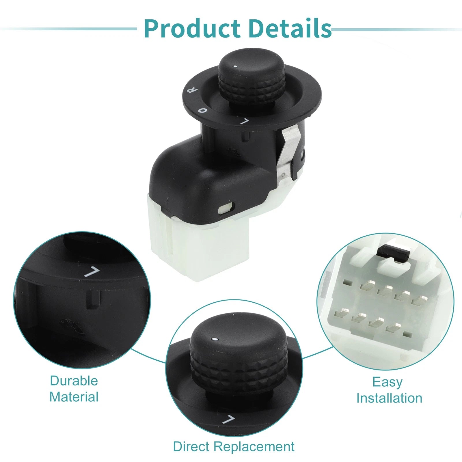 Mirror Switch for Chrysler 300, Dodge Challenger, Jeep (No. 4602788AA/MRS106)